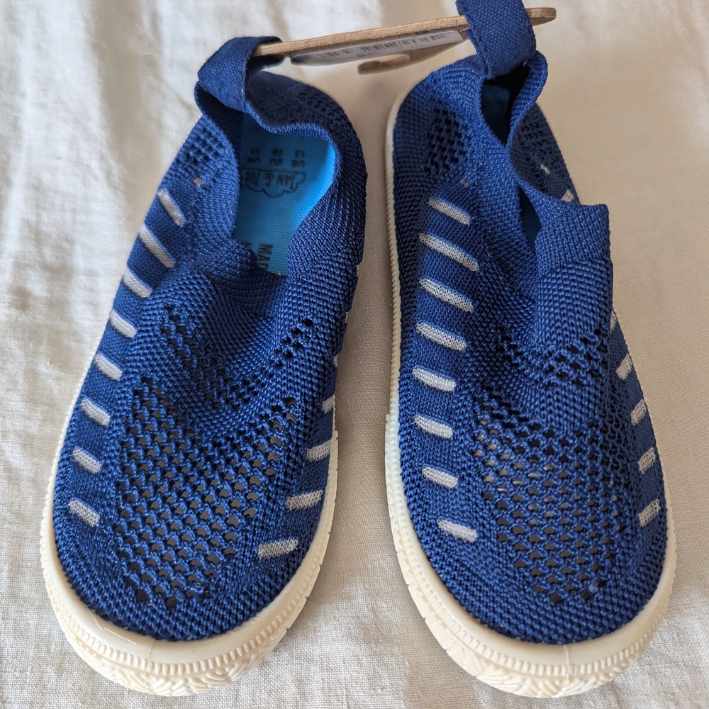 Kids Blue Mesh Slip-On Shoes